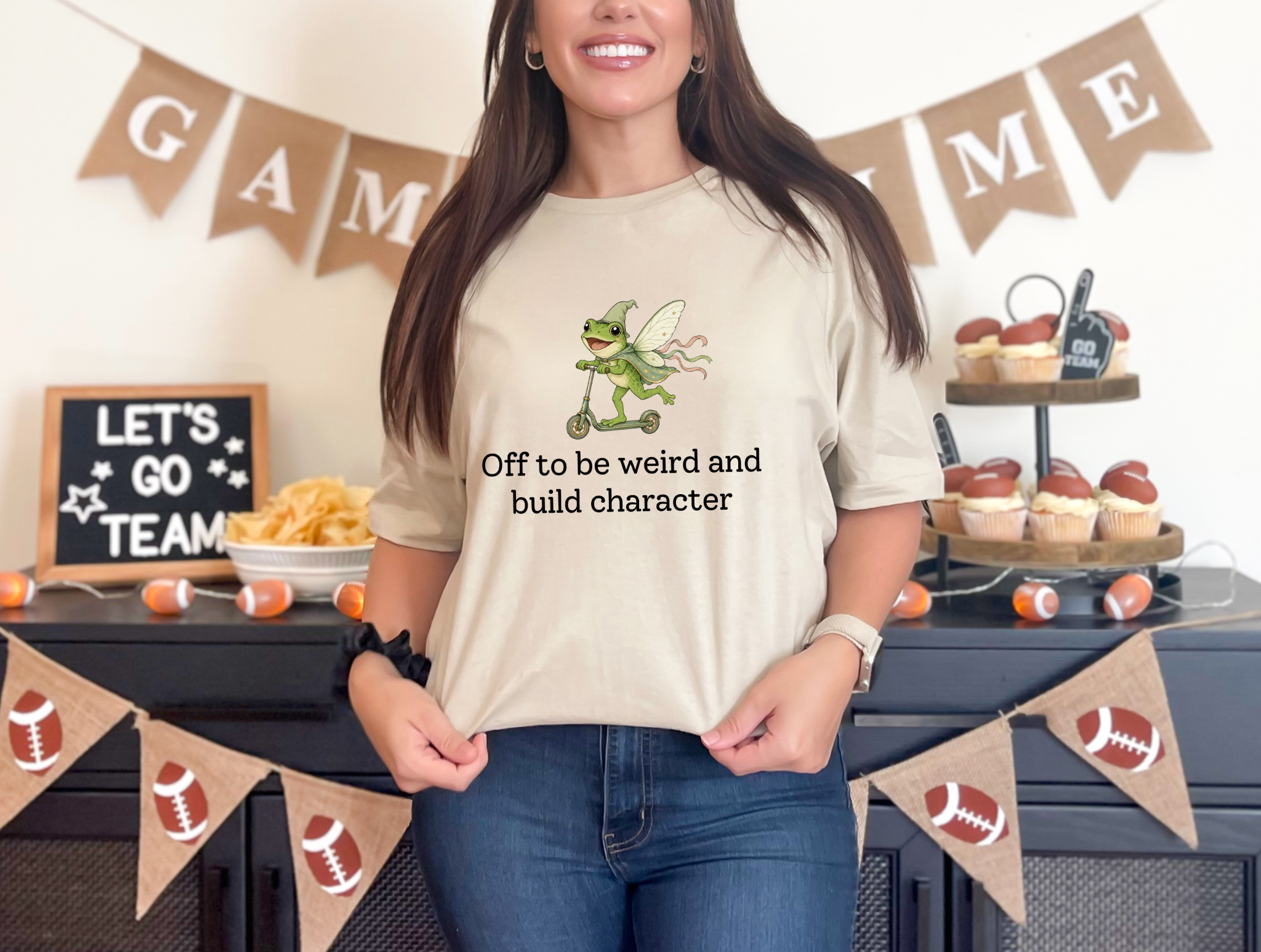 Off to Be Weird and Build Character Frog Shirt – Funny Frog Graphic Tee, Cute Whimsical Nature Gift