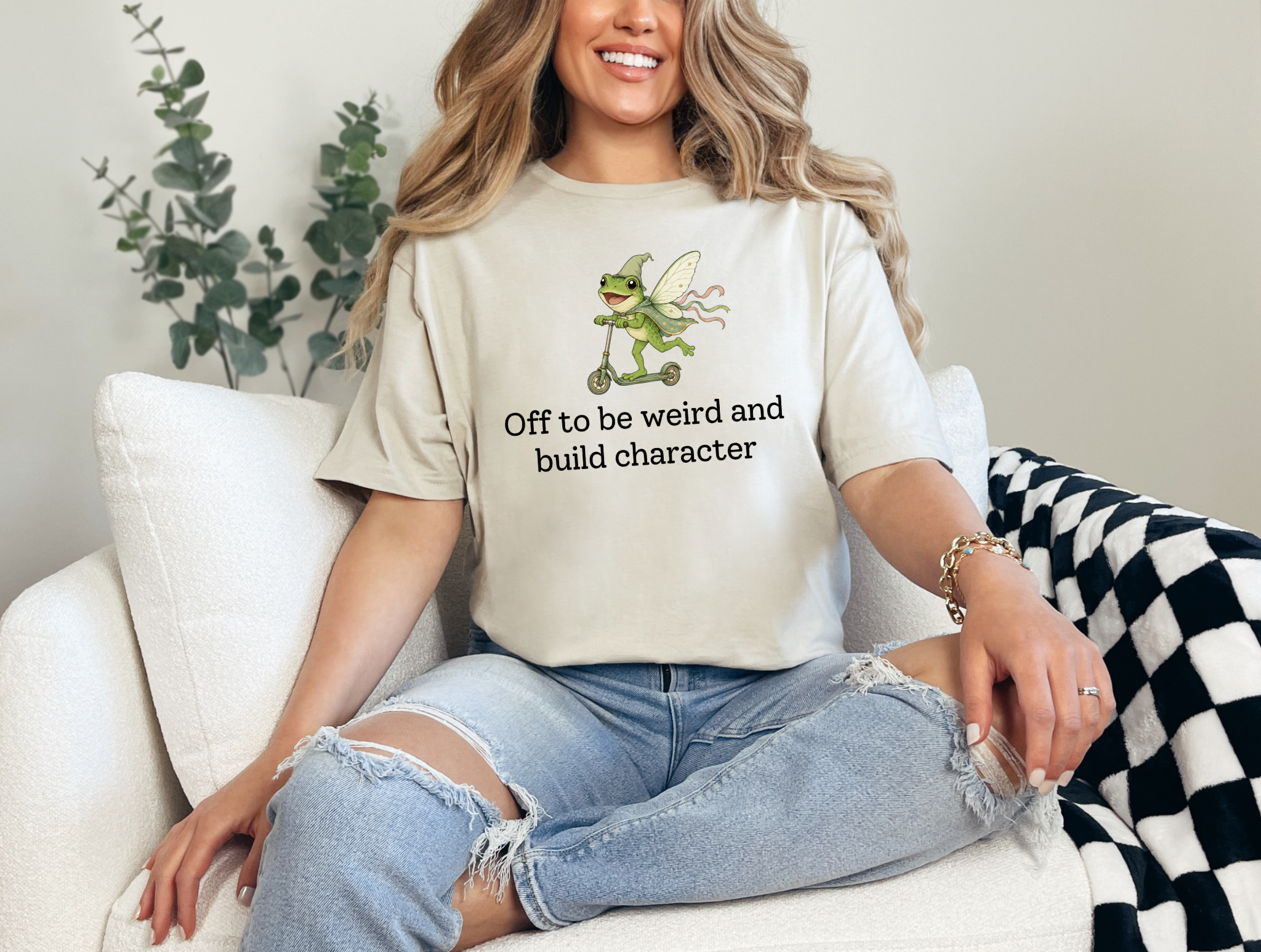 Off to Be Weird and Build Character Frog Shirt – Funny Frog Graphic Tee, Cute Whimsical Nature Gift