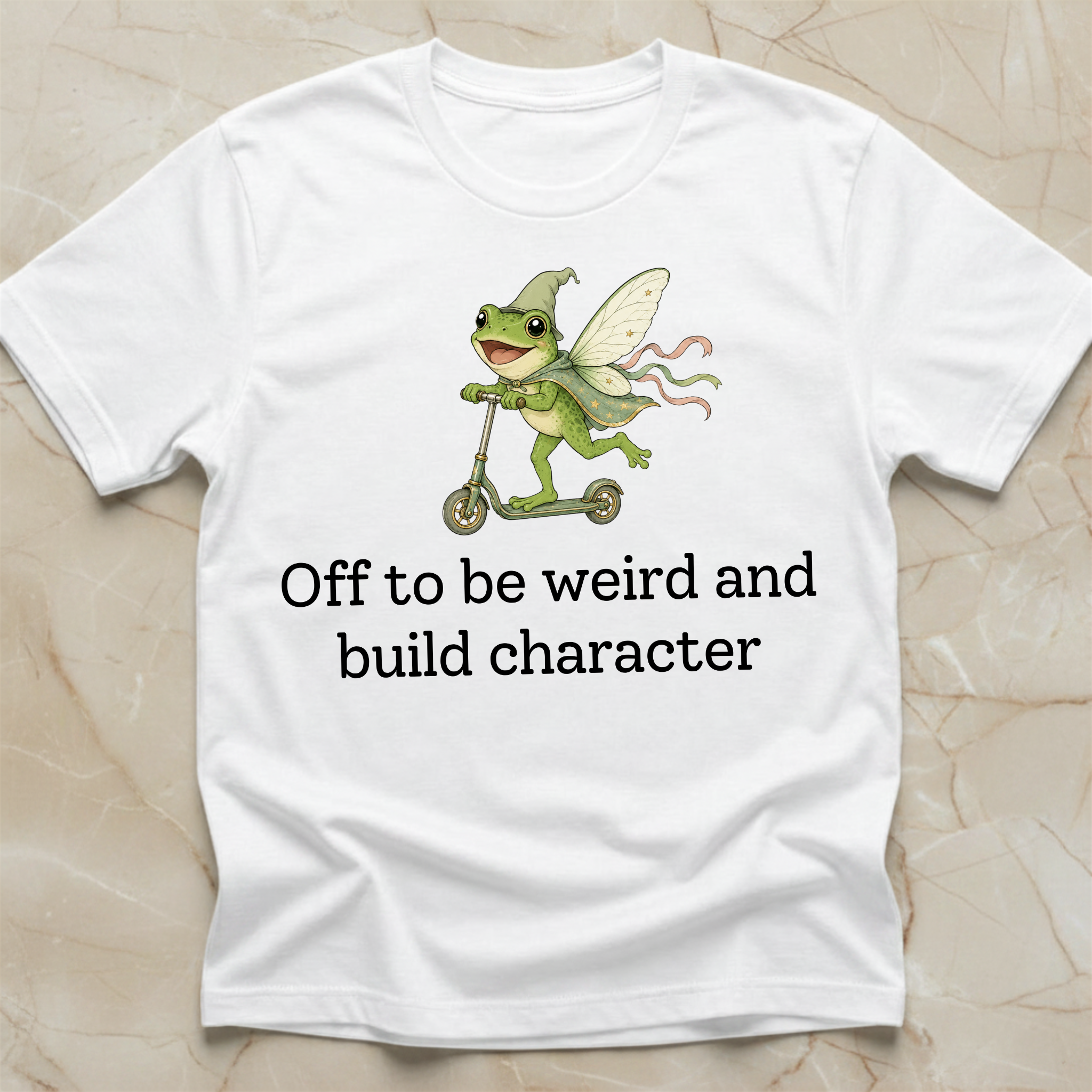 Off to Be Weird and Build Character Frog Shirt – Funny Frog Graphic Tee, Cute Whimsical Nature Gift