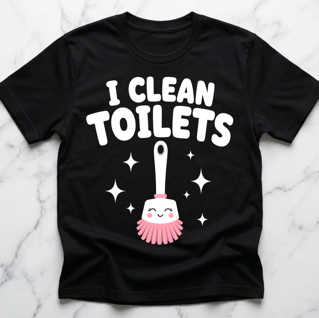 I Clean Toilets Unisex T-Shirt | Funny Janitor Shirt | Janitor Appreciation Gift