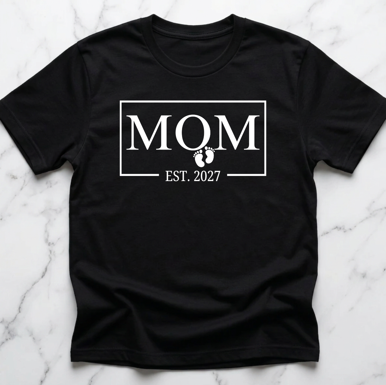 MOM EST. 2027 Shirt – First Time Mom Gift, Pregnancy Announcement Tee, New Mom Shirt, Baby Announcement T-Shirt