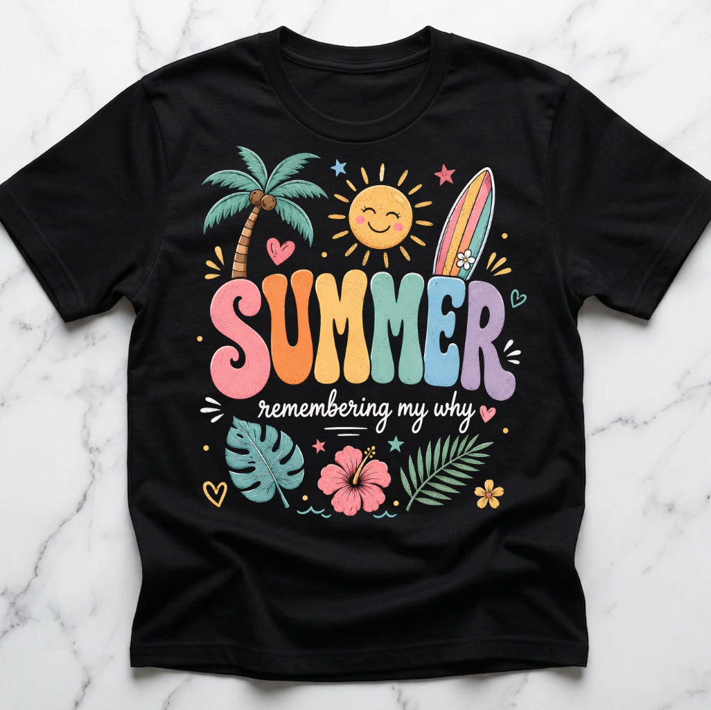 Summer Remember My Why T-Shirt – Teacher Motivation Gift, Teacher Appreciation Graphic Tee, Summer Break Shirt
